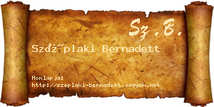 Széplaki Bernadett névjegykártya