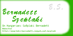 bernadett szeplaki business card